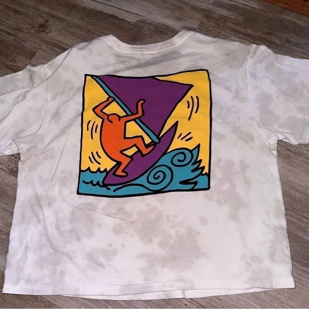 KEITH Haring Pop Shop Art T-Shirt Windsurfer short sleeve T size l